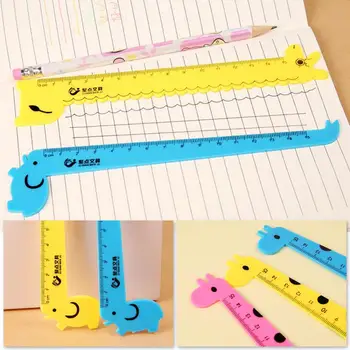 

Practical Children's Stationery Creative RulerRandom Color Shape Cute Animal 15CM Scale Ruler Bookmark Office School Stationery