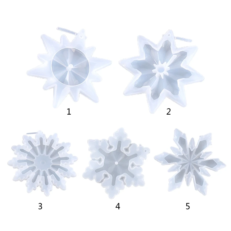 

Christmas Ornaments Snowflake Pendant Casting Silicone Mould DIY Crafts Jewelry Making Tools Crystal Epoxy Resin Mold