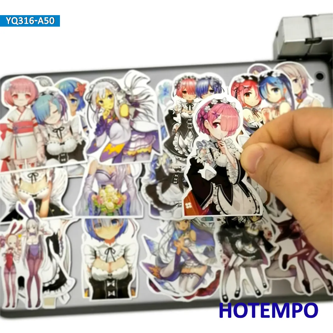 50pcs Cute Anime Stickers Life in a different world from zero for Mobile Phone Laptop Case 3