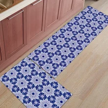 Темно-синяя Мандала 2 шт. коврик для кухни под домашним питомцем миска для воды еды коврики для входного Пути Грязи мусор Траппер сапог