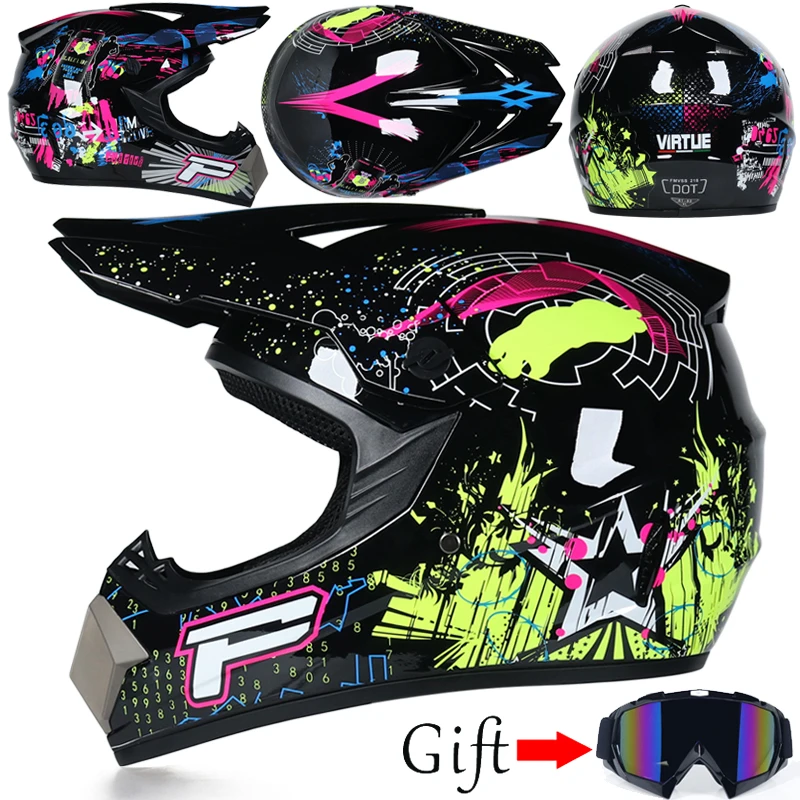 Profesional Off-Road Motorcycle Helmet ，Light Weight Suitable For Kid ATV Dirt Bike Downhill Mountain Helmet DOT Approved Casco