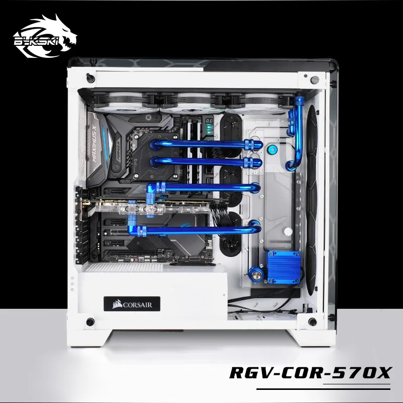 BYKSKI Acrylic Board Water Channel Solution use for CORSAIR 570X Computer Case CPU and GPU Block / 3PIN RGB Combo DDC Pump | Компьютеры и