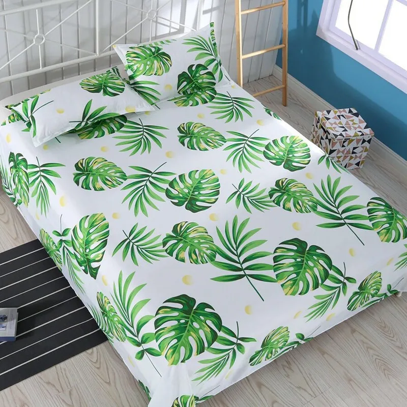 

Hot Sale Floral Birds Bed Sheet 100% Cotton Mattress Protector Cover Flat Sheet 1pcs Bed sheet + 2pcs Pillow covers 2019