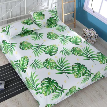 

Hot Sale Floral Birds Bed Sheet 100% Cotton Mattress Protector Cover Flat Sheet 1pcs Bed sheet + 2pcs Pillow covers 2019