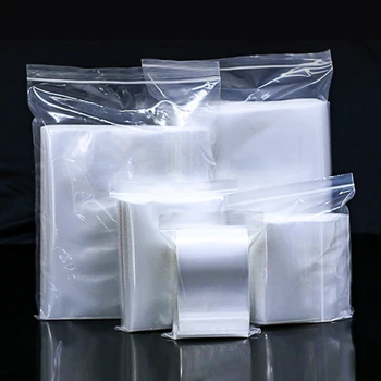 

100/200Pcs 3 Sizes With Sealing Zipper Waterproof And Anti-proof One-time Sealed Transparent Plastic Bag Home Storage Supplies