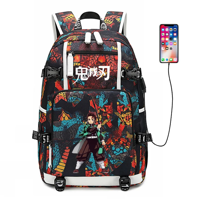 Demon Slayer: Kimetsu no Yaiba женский рюкзак аниме Bookbag нейлоновые школьные сумки большой дорожный рюкзак унисекс рюкзак для ноутбука