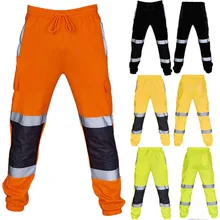 Мужские безопасные спортивные штаны Hi Viz Vis, рабочие флисовые штаны для бега, брюки для бега, рабочие флисовые штаны для бега