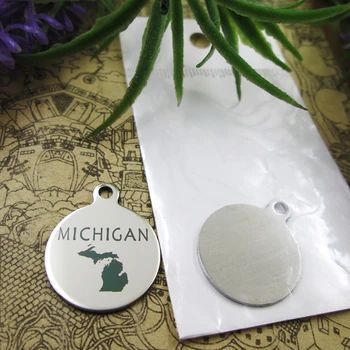 

20pcs--"Michigan map"stainless steel charms 5 styles for choosing DIY Charms for necklace bracelets