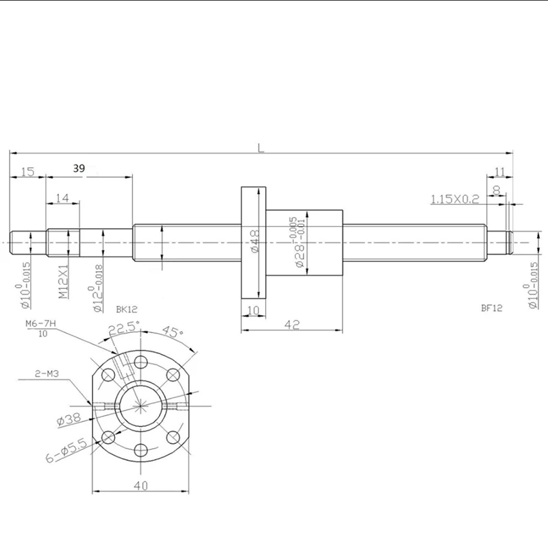 Sfu1605 набор Sfu1605 шариковый винт С7 с торцевой обработкой(400 мм)+ 1605 шариковая гайка+ Корпус гайки+ Bk/Bf12 Торцевая Опора+ муфта