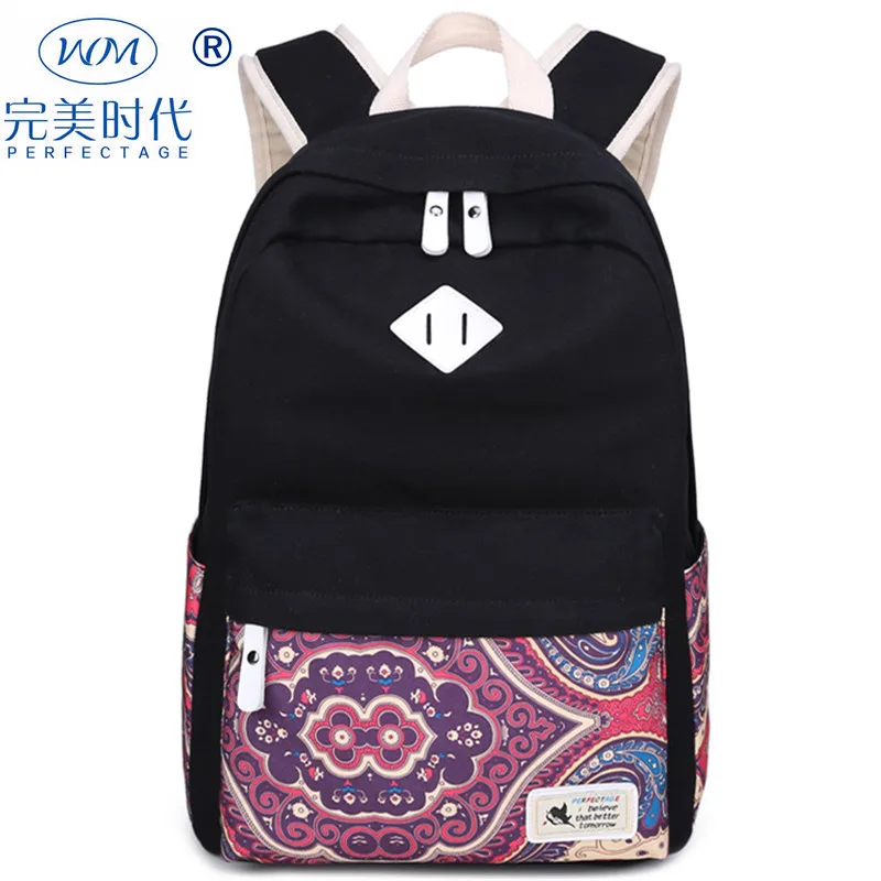 

2019 Autumn And Winter New Style Backpack Women's Korean-style Printed Shoulder WOMEN'S Bag Canvas Backpack Women's Men And Wome