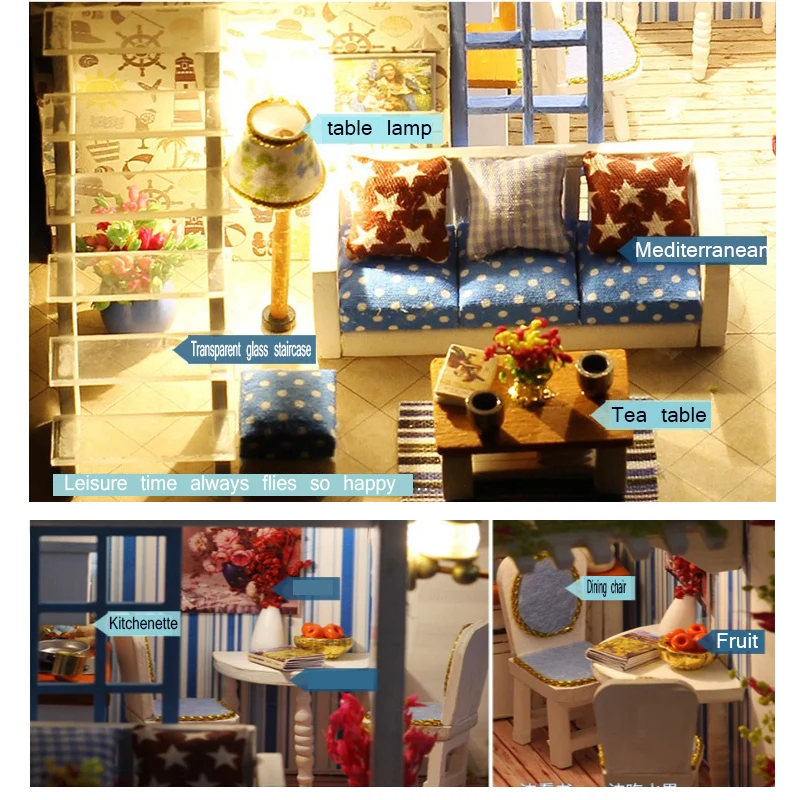 DIY Кукольный дом деревянные кукольные домики миниатюрные кукольные домики игрушки с мебели светодиодный светильник подарок на день рождения