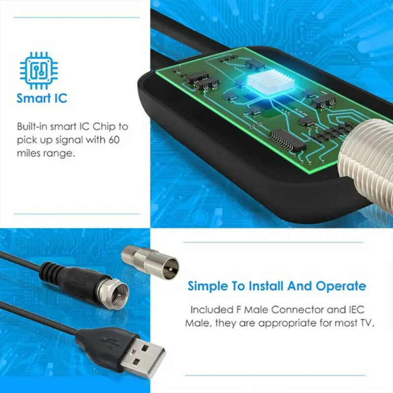 240 км Диапазон ТВ комнатная антенна Skywire цифровая HD усиленная цифровая HD ТВ 1080P антенна для жизни местные каналы