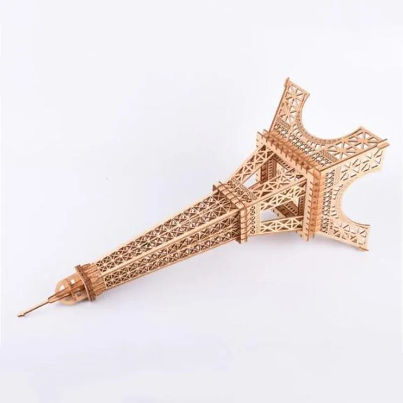 DIY Эйфелева башня 3D деревянная модель здания детские игрушки-Пазлы ручной работы Обучающие игры собрать наборы рождественские подарки на день рождения