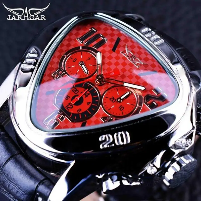 

Men Automatic Mechanical Watch Male Heartshaped Three-eye Sport Watches Fashion Triangle Pilot Clock Top Brand Luxury Wristwatch