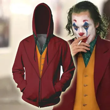 

2019 Movie Joker Joaquin Phoenix Arthur Fleck Cosplay Costumes Sweatshirt Hoodie Jacket Coat Men's Casual Streetwear