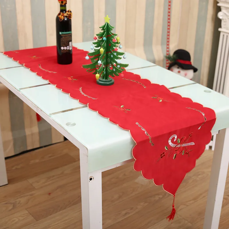 Christmas Decoration Christmas Table Runner Mat Tablecloth Christmas Flag Home Party Table Decoration for Christmas Table Runner