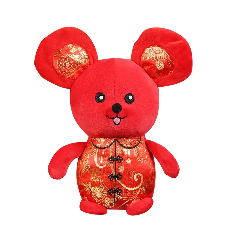 

Cotton 16 cm - 22 cm year of the rat mascot outfit little red mouse doll plush toys children birthday gift logo rat