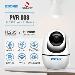 2019 Горячая продажа ESCAM PVR008 2MP 1080P автоматическое отслеживание Беспроводная PTZ камера обнаружения движения P2P IP камера