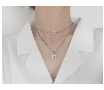 

Timeless Wonder 925 Sterling Sliver Retro Layered Geo Choker Necklace Women Jewelry Gothic Boho Rare Top Ins Punk Gift Chic 2333