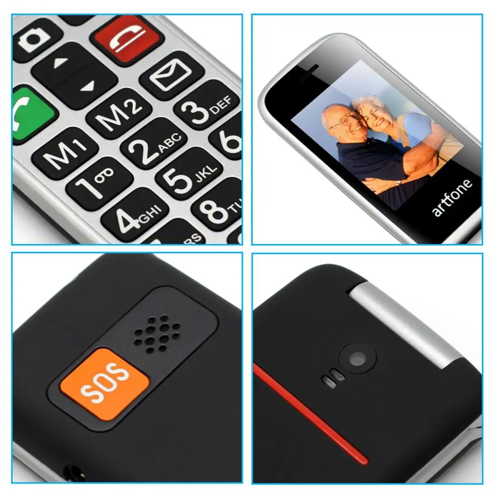 Artfone flip Big Button Mobile Phone for Elderly