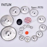 P 100Sets 16L-80L Aluminum Covered Cloth Fabric Buttons DIY Handmade Metal Bread Shape Round Fabric Accessories PUTG 2