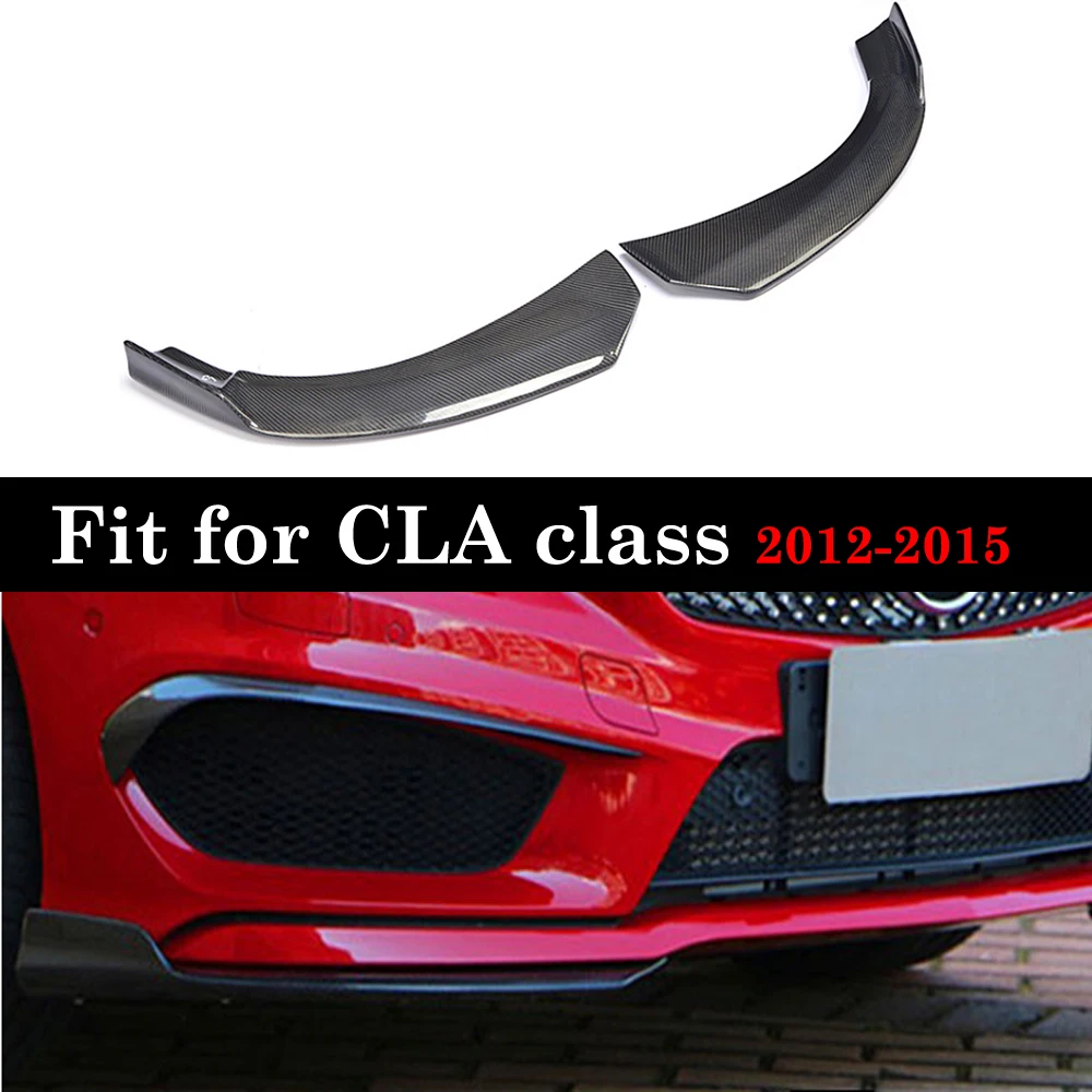 Одна пара переднего бампера из углеродного волокна разветвители спойлер Canards для Benz cla Class W117 бампер для автомобильного стайлинга 2012