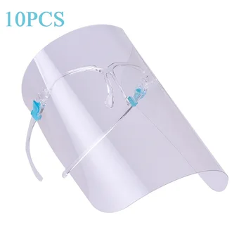 

Full Face Masks Designer Glass Shield Dustproof Virus Safety Transparent Visor Protective Face Shield Goggles Free Mouth Mask