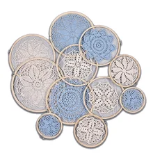 Набор «Ловец снов» с кружевами «сделай сам», «Ловец снов» в стиле бохо, Настенный декор, домашний декор в богемном стиле, декор для спальни в стиле бохо, синий цвет