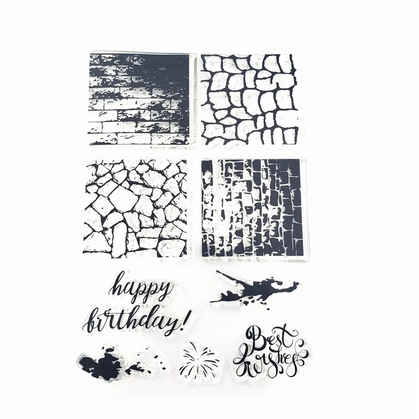 

JCarter Happy Birthday Rubber Stamps Scrapbook Stone Wall Clear Stamp Silicone Seals Craft Stencil Album Card Make Decor Sheet