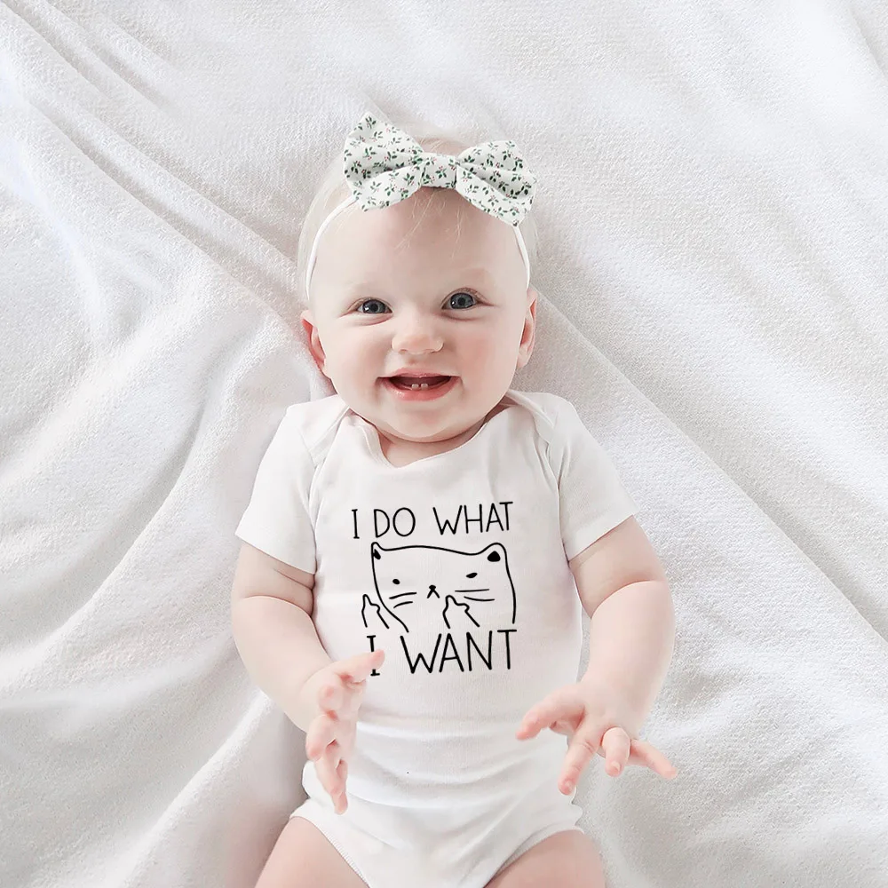 Newborn Infant Baby Boys Girls Letter Print Romper Jumpsuit Outfits Clothes 
