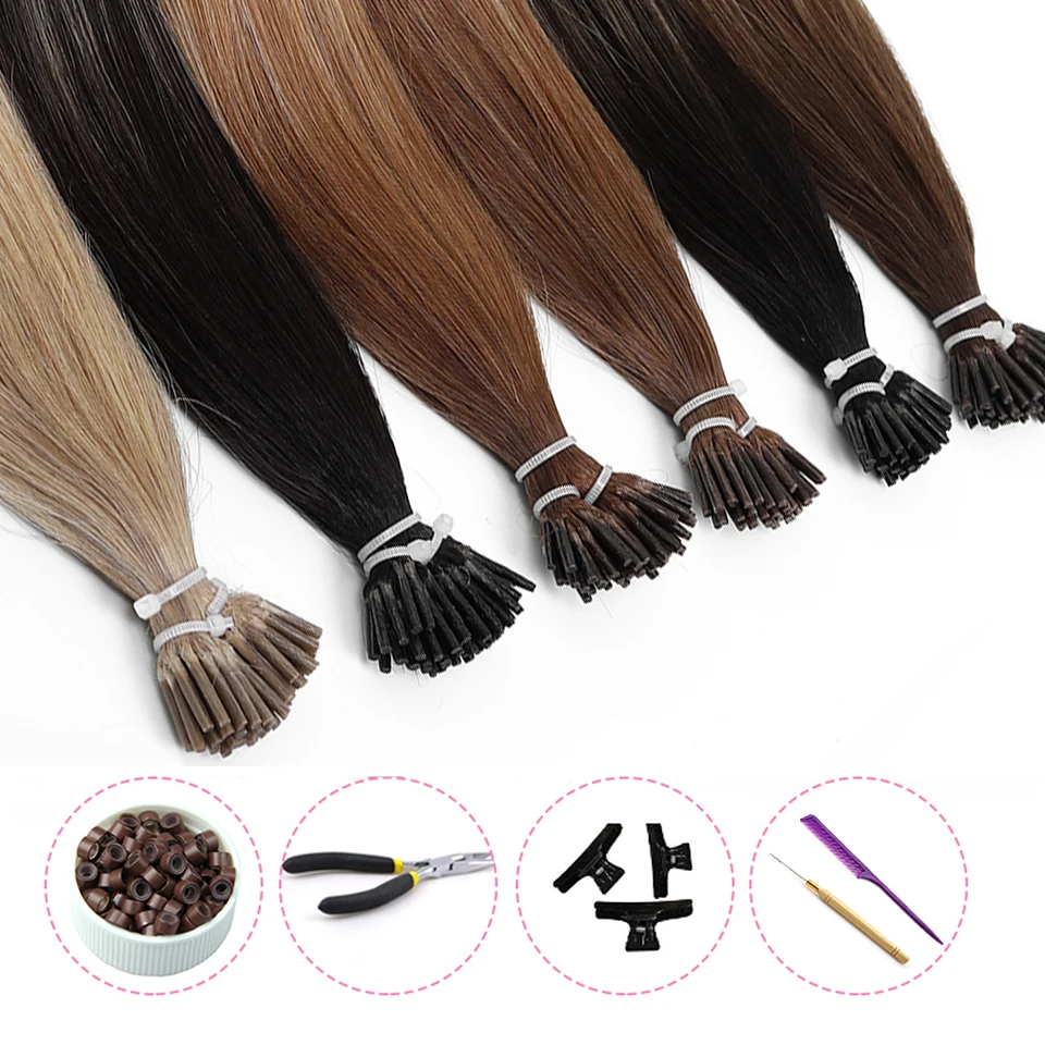 Diy Hair Extensions With Tools Silicone Beads Pre Bonded I Tip 100