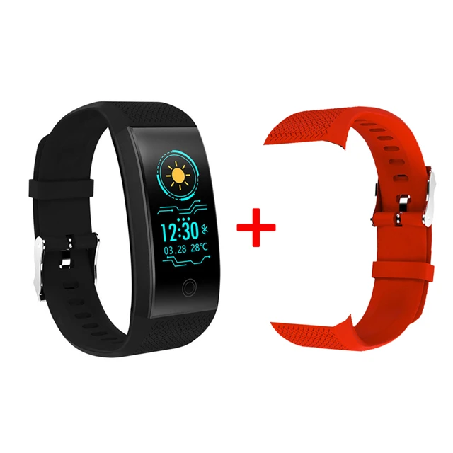 QW18 умный Браслет IP68 Водонепроницаемый Smartband монитор сердечного ритма сна спортивный Шагомер фитнес-трекер Bluetooth Smartwatch - Цвет: add Red