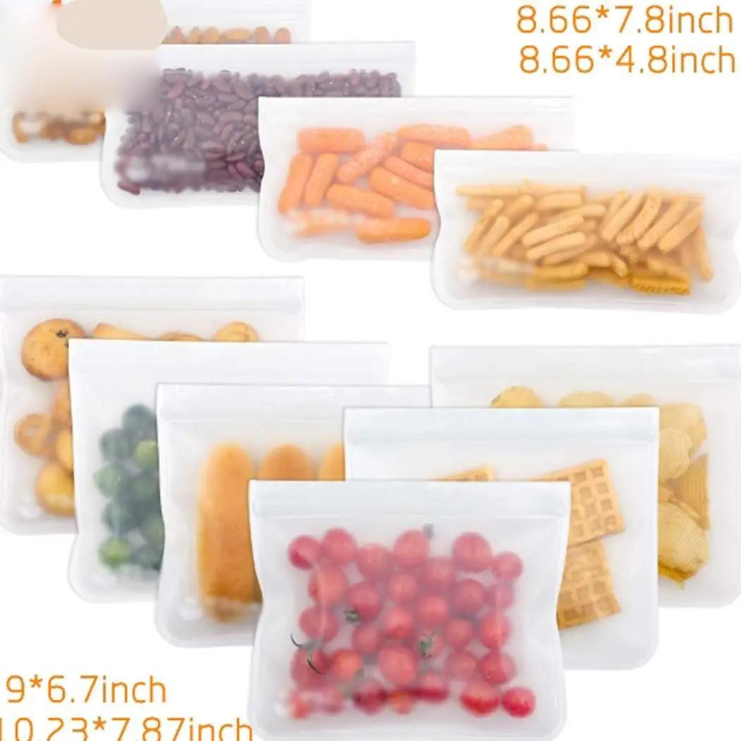 Reusable Food Storage Bag Snacks Food Fruit Leakproof 10 x 3 x PEVA 5 x Storage As Picture 1 x 6 x Bag