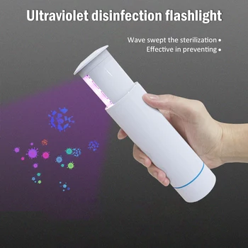 

3 in 1 Portable Handheld LED UVC Ultraviolet Disinfection Lamp Flashlight Power Bank Sterilization Lamp UV Sanitizer Light
