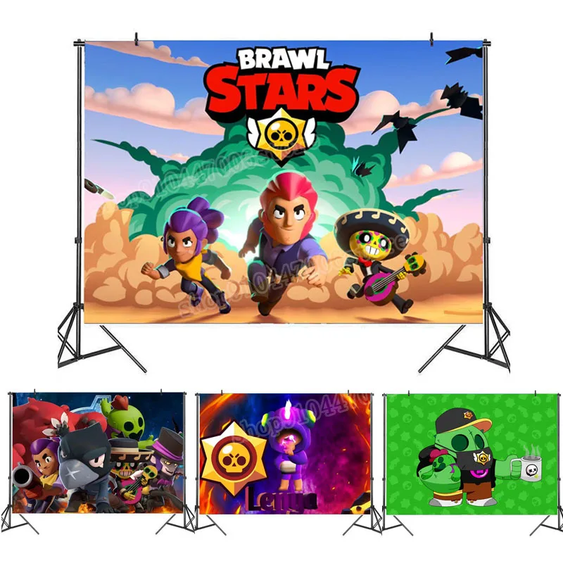 Fondos de fiesta de estrellas de Brawl, suministros para eventos festivos de León, decoración de cumpleaños, decoración del hogar, Fondo de cuervos, regalos