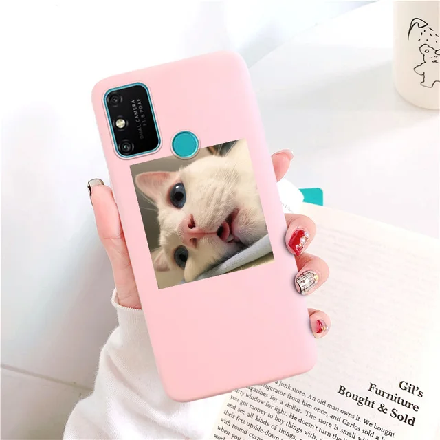 For Huawei Honor 8S 8A 8C 8X 6X 6C 9A 9C 9S 9X Lite 7C 7A Pro Case Cute Cat Matte Candy Silicone Cover Honor V10 V20 V30 X10 V9 009U132