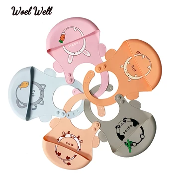 

Silicone Baby Bibs For Newborn Feeding Tableware Waterproof Bandana Aprons Babador Burp Cloths Baby Stuff Cartoon Breastplate
