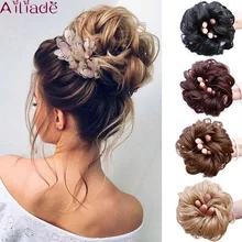 AILIADA волосы пучок резкий шиньон для наращивания синтетический парик кольцо обруч шиньон для женщин Золотой коричневый высокая температура волокно