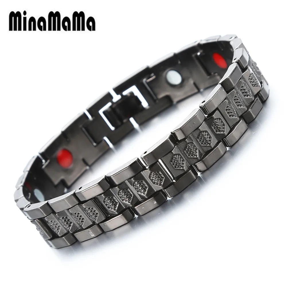 Черный медный германиевый магнитный браслет, энергетическая терапия, артрит, браслет для женщин и мужчин, ювелирные изделия для здоровья