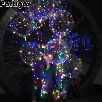 

5PCS 18/24inch 3M LED Luminous Led Balloon Transparent Round Bubble Decor Birthday Party Wedding Decor Balloons Christmas Gift
