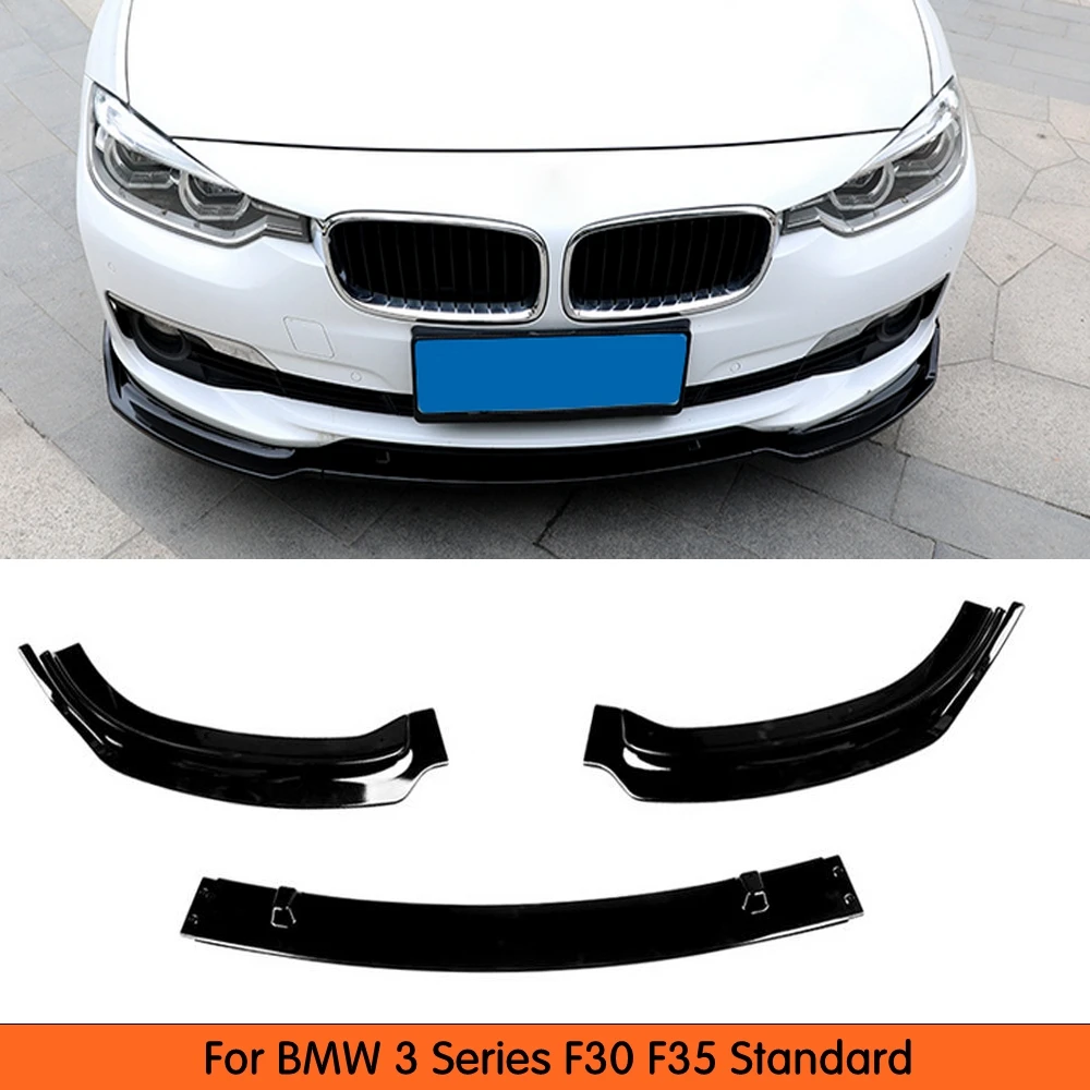 

For F30 Front Bumper Lip Spoiler for BMW 3 Series F30 F35 Standard Bumper 2012-2018 ABS Black Head Bumper Shovel