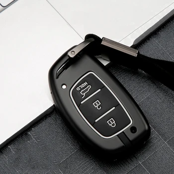

Zinc alloy+silica gel Full Cover Car Key Case Shell For Hyundai IX25 IX35 I20 I30 I40 hb20 Santa Fe Creta Solaris 2017 3 Buttons