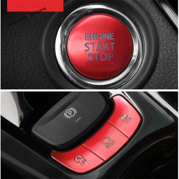 

Yimaautotrims Start Stop Engine Push Button Key / Stalls Gear Shift Box Button Cover Trim Fit For Toyota C-HR CHR 2016 - 2020
