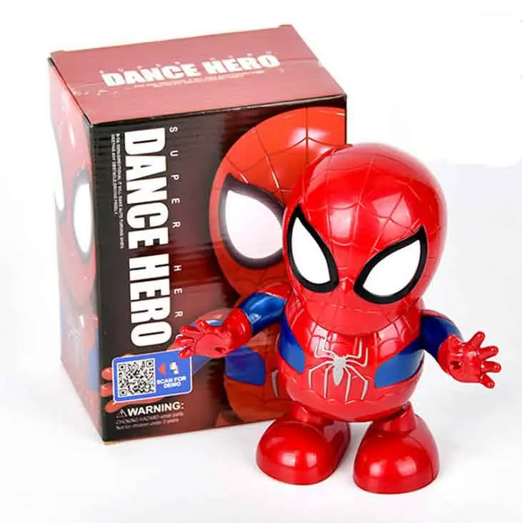 Marvel Мстители танцы Железный человек робот с музыкой светодиодный фонарик Электрический Капитан Америка игрушка для детей подарок