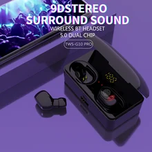 G10 Pro TWS беспроводные наушники 9D стерео звук наушники BT5.0 Спортивная гарнитура шумоподавление с зарядным устройством светодиодный дисплей батареи
