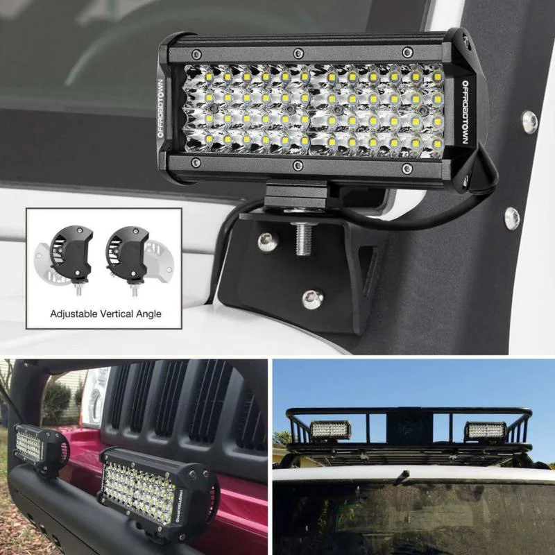 1 шт., 12 В, 144 Вт, 48LED, автомобильный внедорожный четырехрядный инженерный рабочий светильник, бар, точечный луч, лампа, точечный светильник, 6000 K, автомобильный внедорожный рабочий светильник