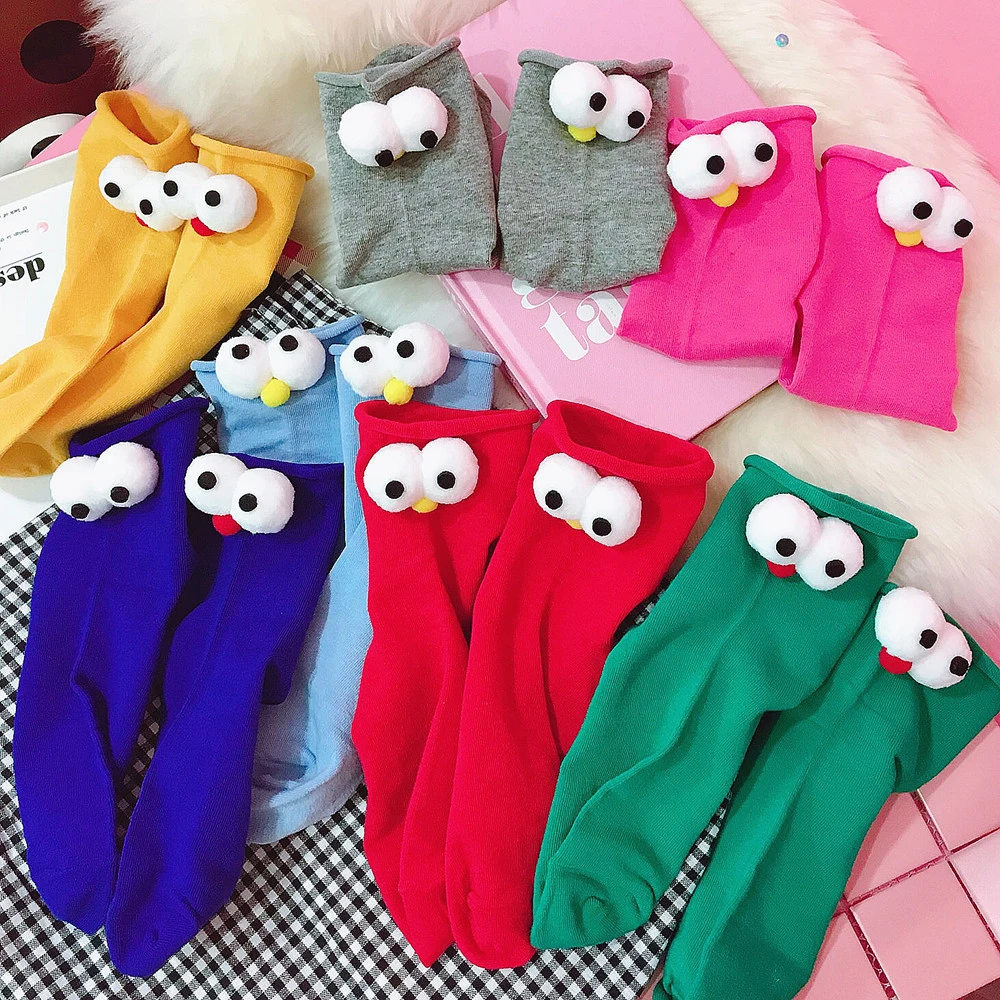 

Woman Funny Socks Cute Big Eye Kawaii Angry Bird Socks Creative Tide Cool Cotton Personality Calcetines Birthday Gift Party Sock
