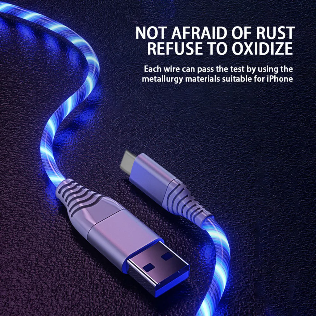 Лидер продаж товары 2020 года цветной светодиодный кабель Micro USB типа C с магнитной