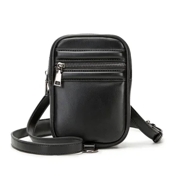 

New men's black small cross-body bag monolayer casual cross-body bag mobile bag