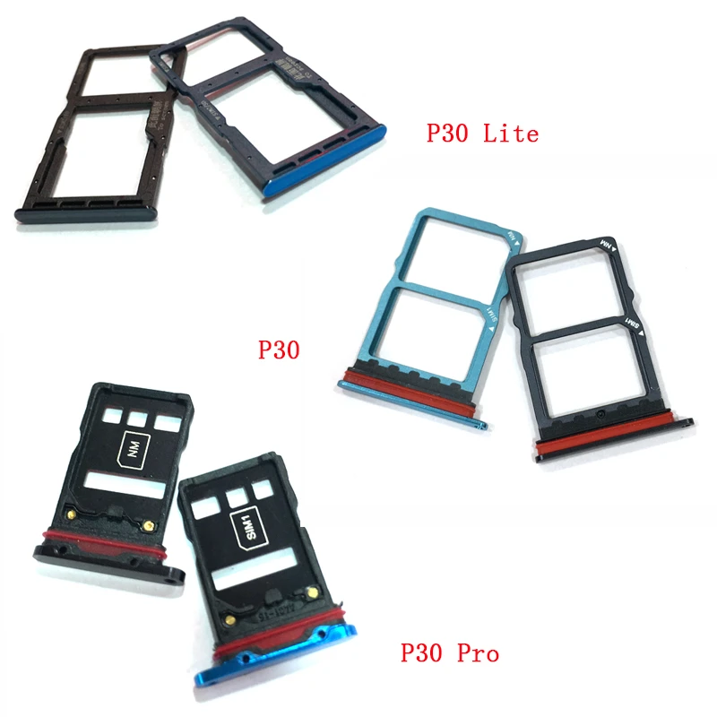10pcs Sim Card Tray Holder Slot Adapter Socket Dual Sim For Huawei P30 P30 Pro P30 Lite Replacement Parts Sim Card Adapters Aliexpress